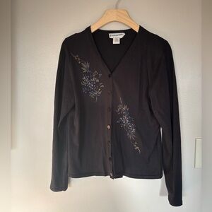 Pendleton Black Floral Women's Sweater Small